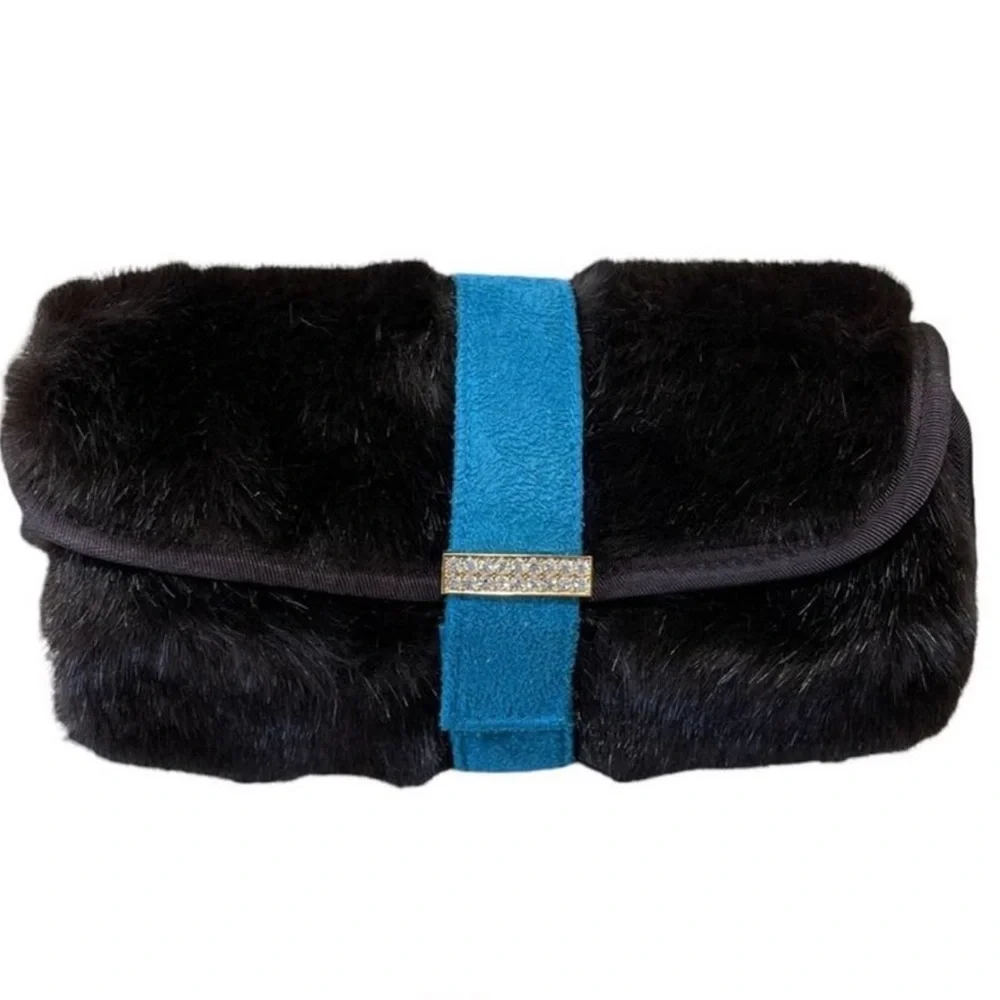 Stephanie Johnson Faux Fur Cosmetic Bag With Detachable Bags